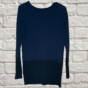 Ann Taylor LOFT‎ Top Long Sleeve Two Tone Blouse Women's Size Small